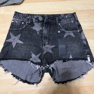 ONE TEASPOON BLACK STAR DENIM SHORTS
